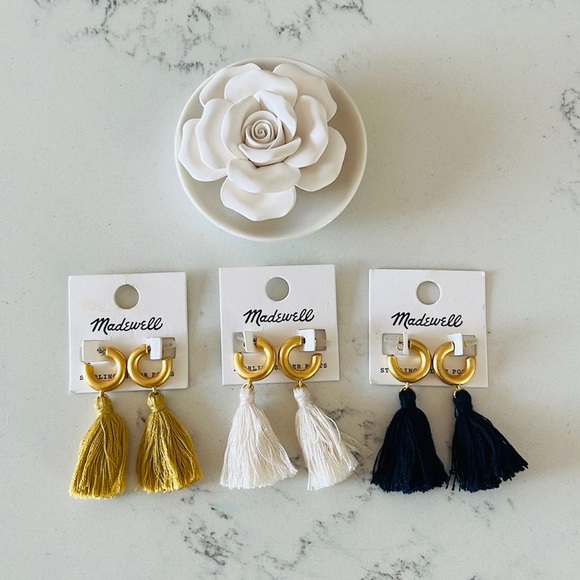 Madewell Lantern Navy blue Tassel Earrings - Picture 9 of 9